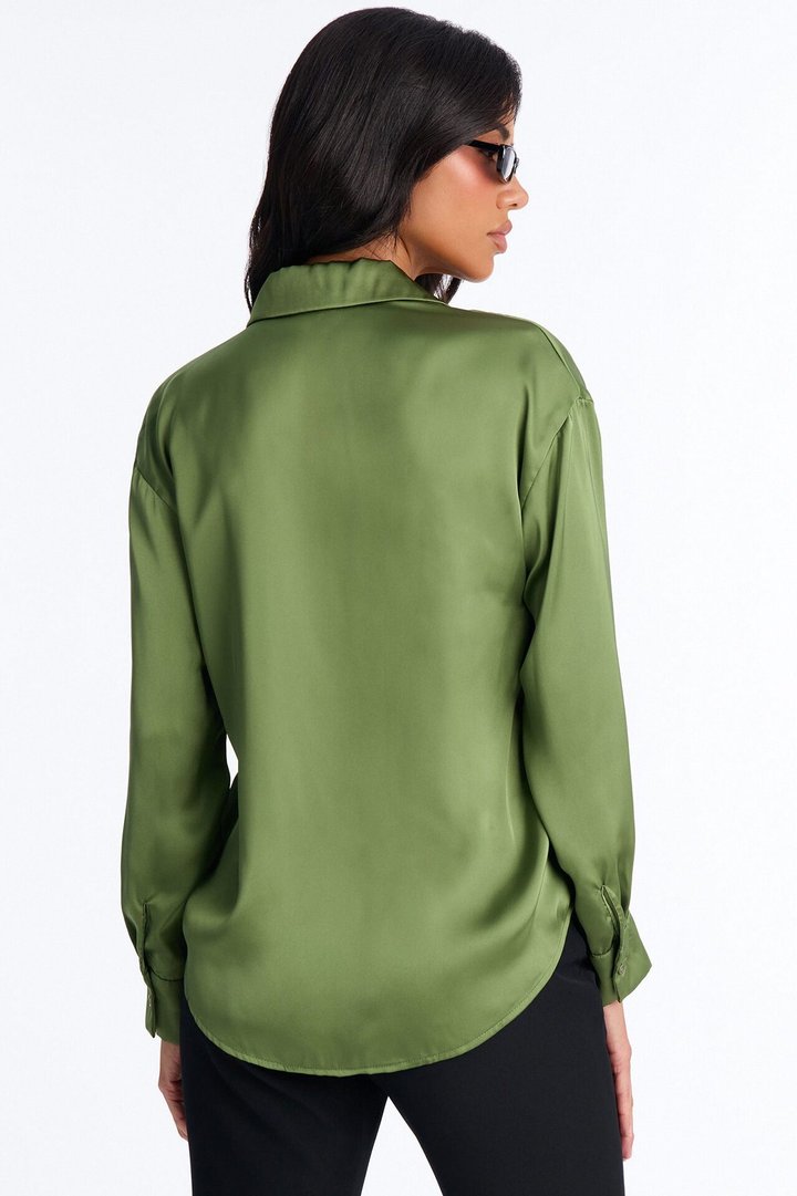 Dreams And Delight Satin Shirt - Green