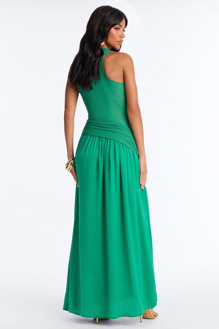 Soho Sleeveless Ribbed Maxi Dress - Kelly Green
