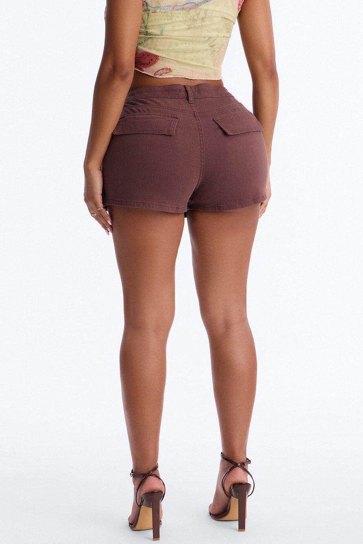 Feel The Pressure Cargo Mini Skort - Brown