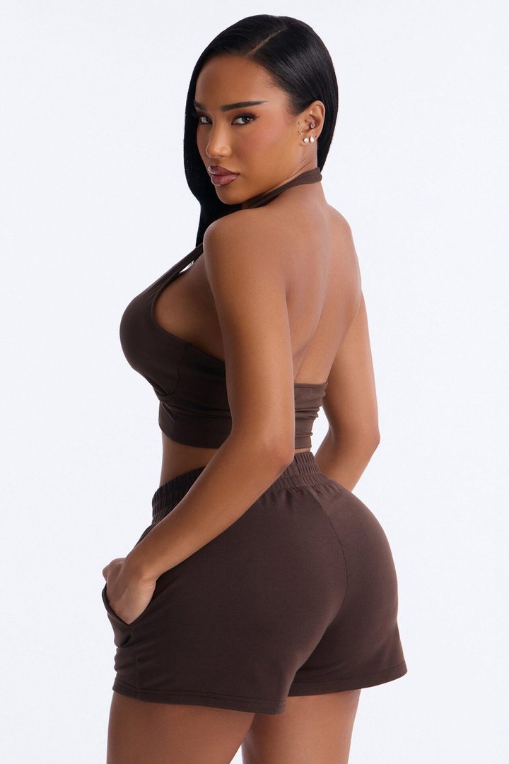 Fridah Sports Bra Short Set - Brown