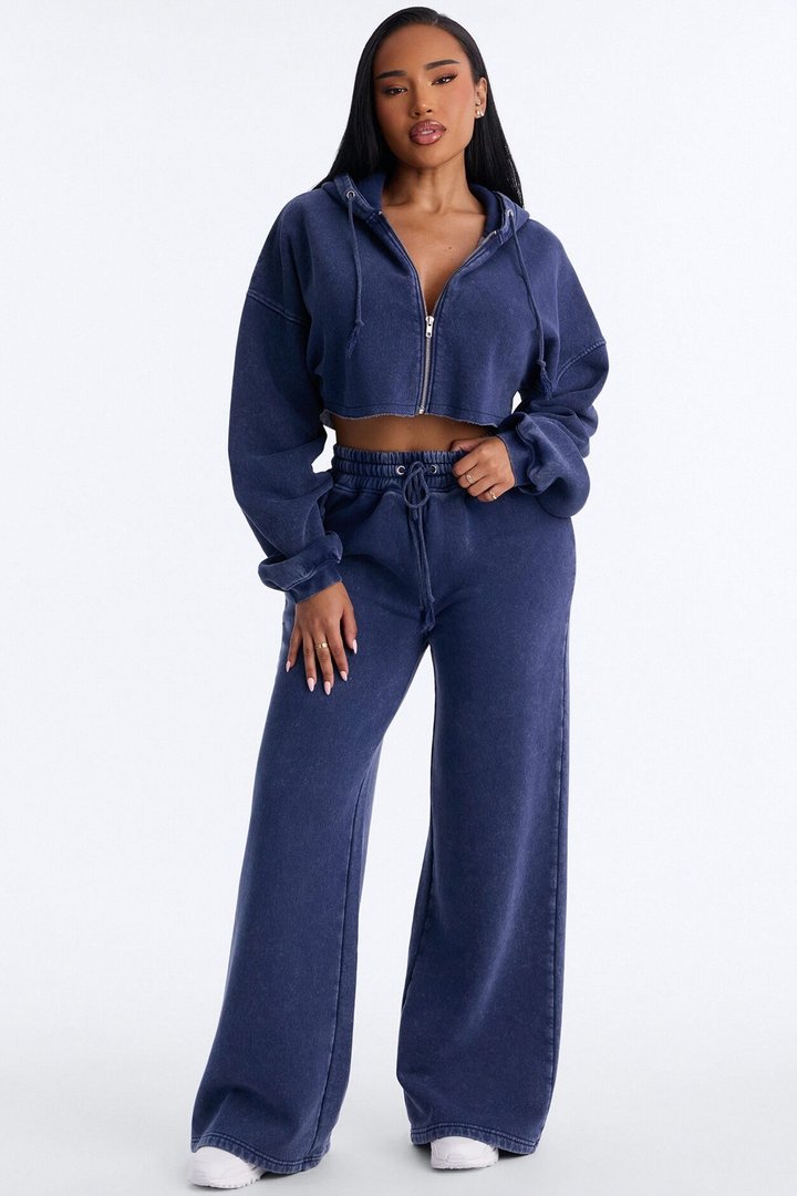 On The Go Fleece Pant Set - Navy