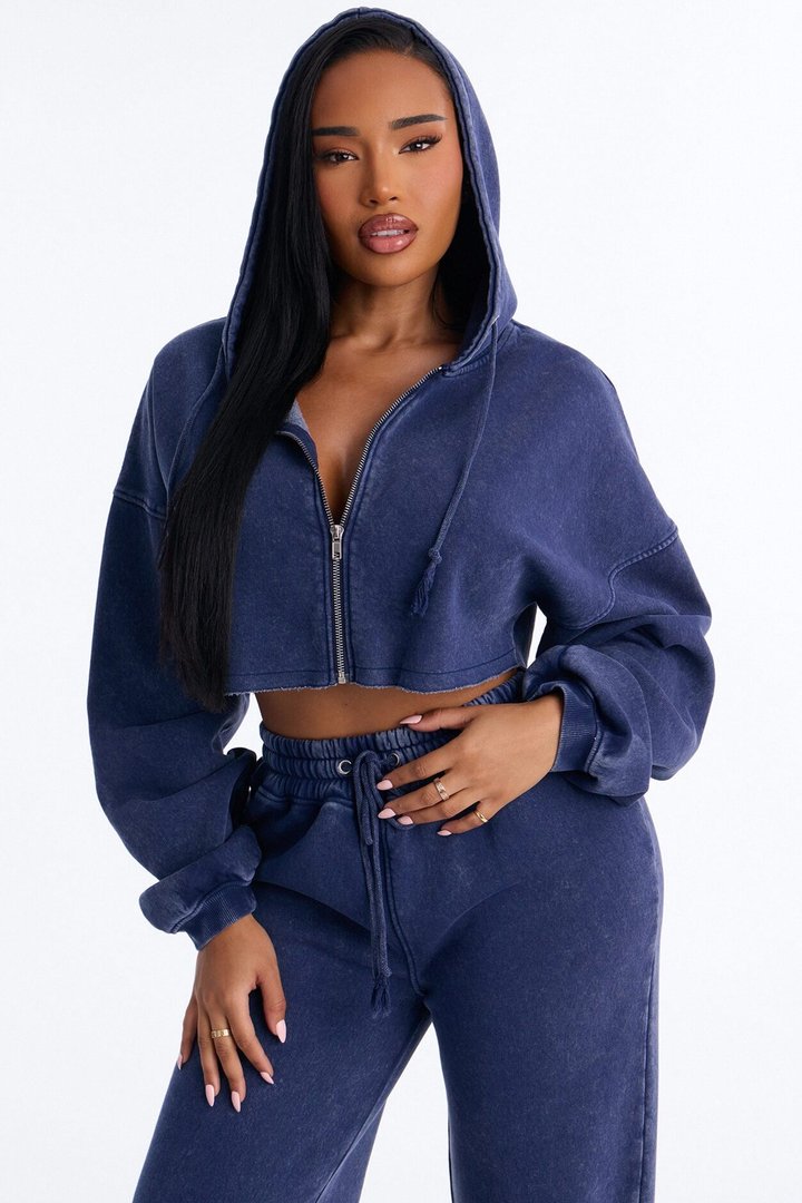 On The Go Fleece Pant Set - Navy