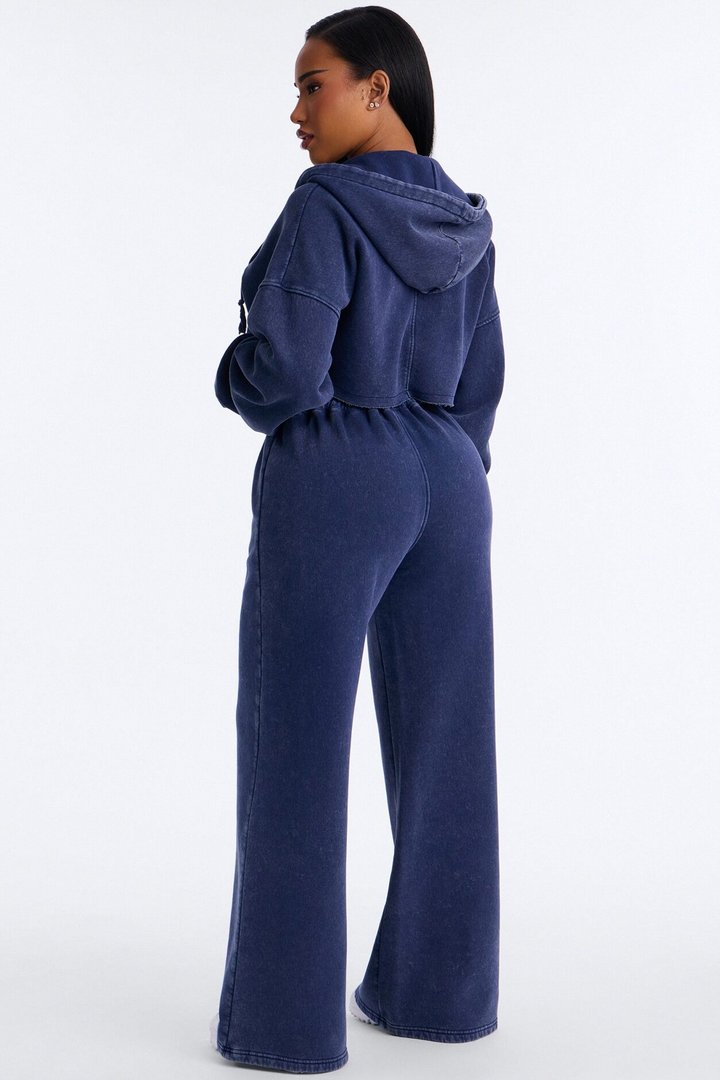 On The Go Fleece Pant Set - Navy