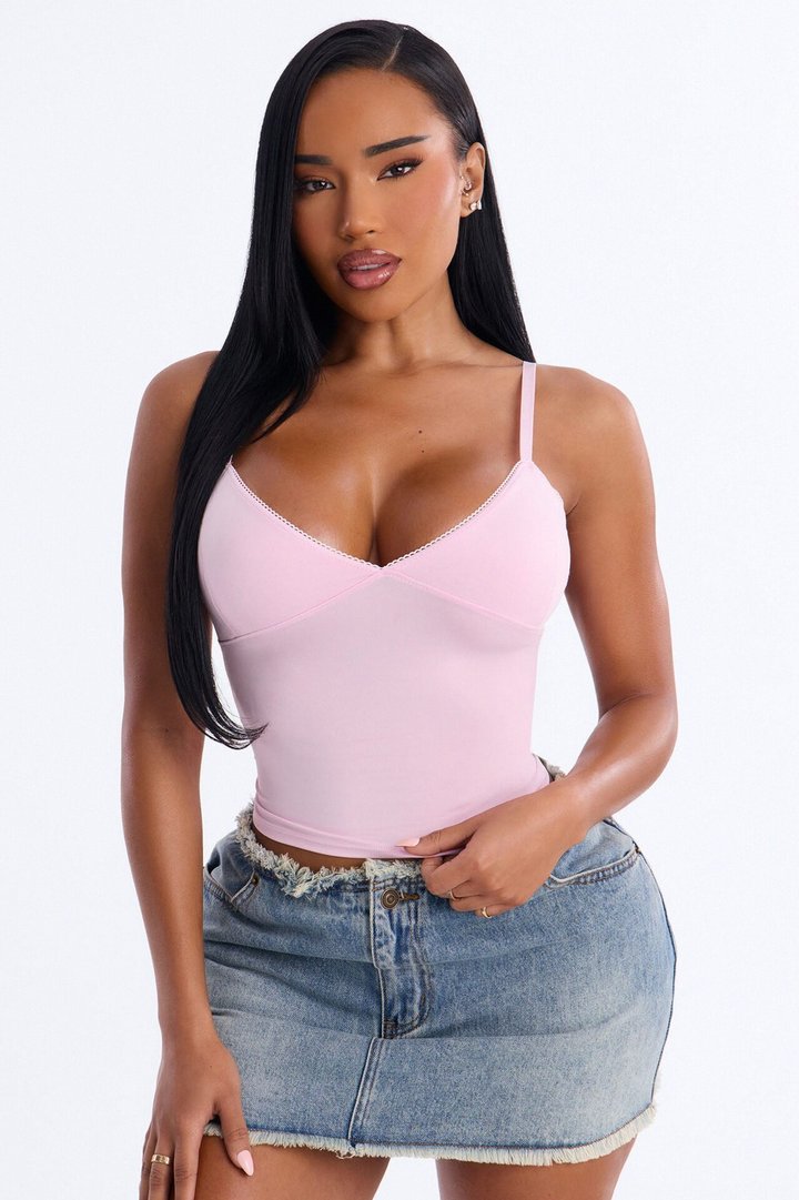 Ella V Neck Cami Top - Pink