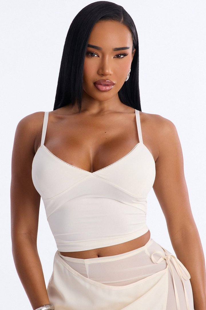 Ella V Neck Cami Top - White