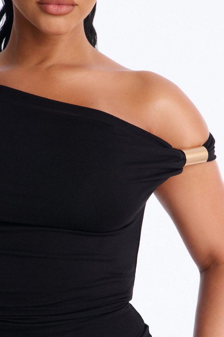 Rhia Hardware Micro Romper - Black