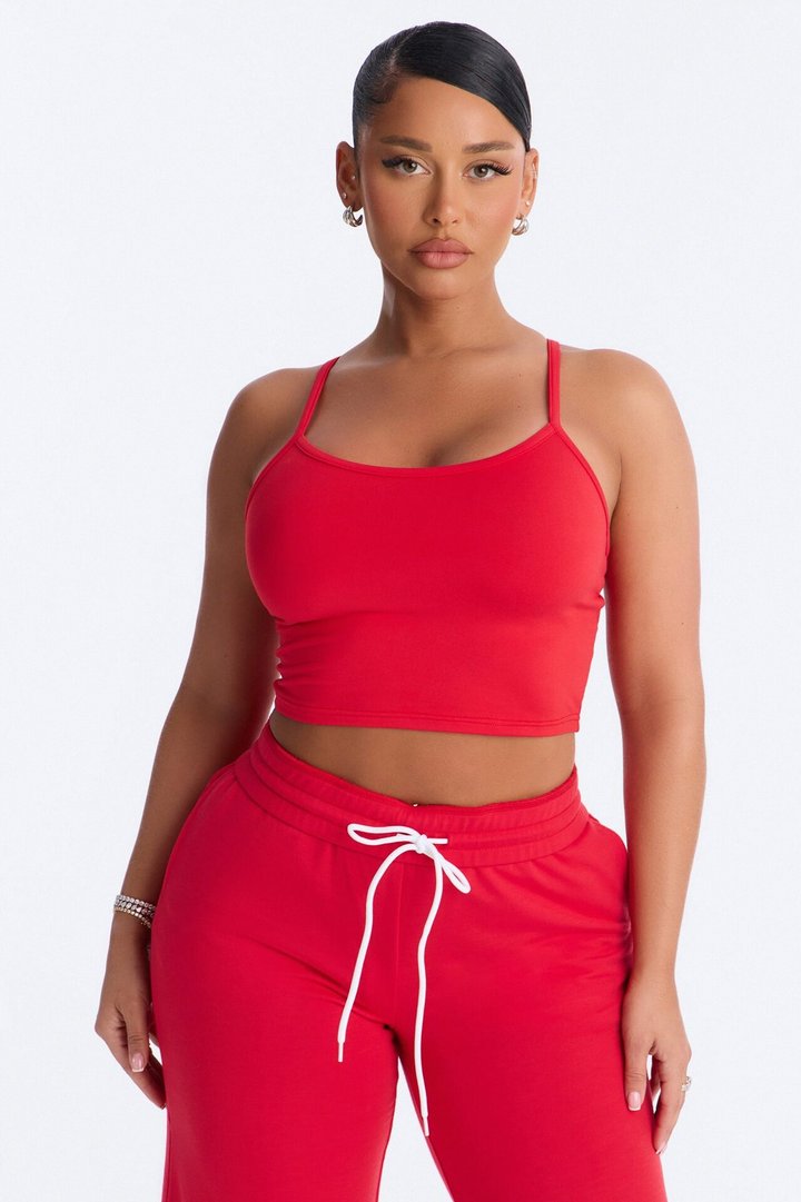 Tiana Wide Leg Pant Set - Red