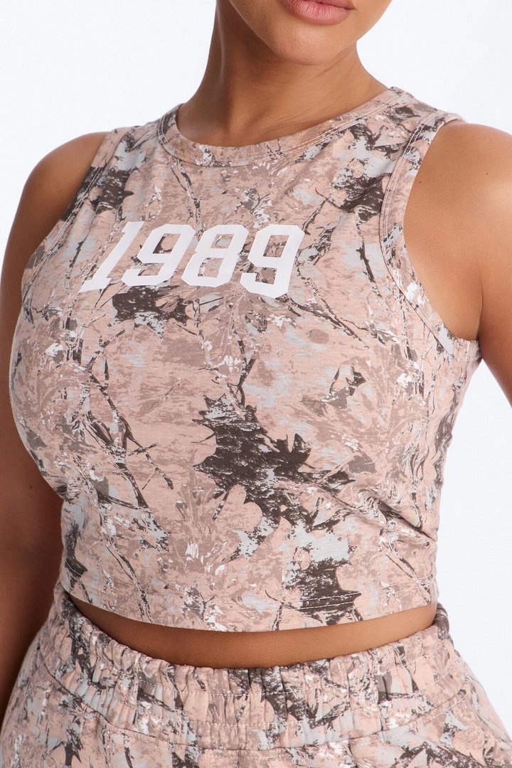 1989' Camo Fleece Short Set - Taupe/combo