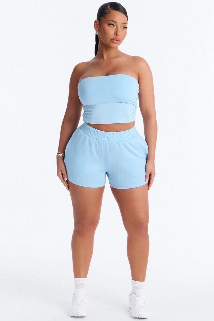 Denise Tube Top Short Set - Blue