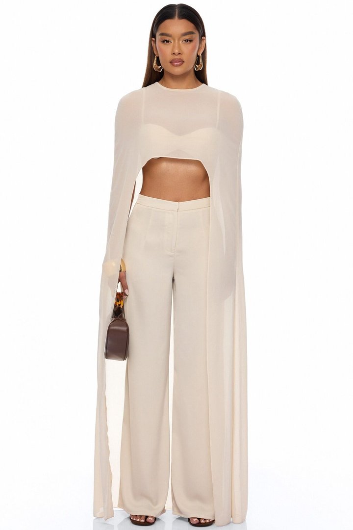 Alessandra Draped Pant Set - Natural