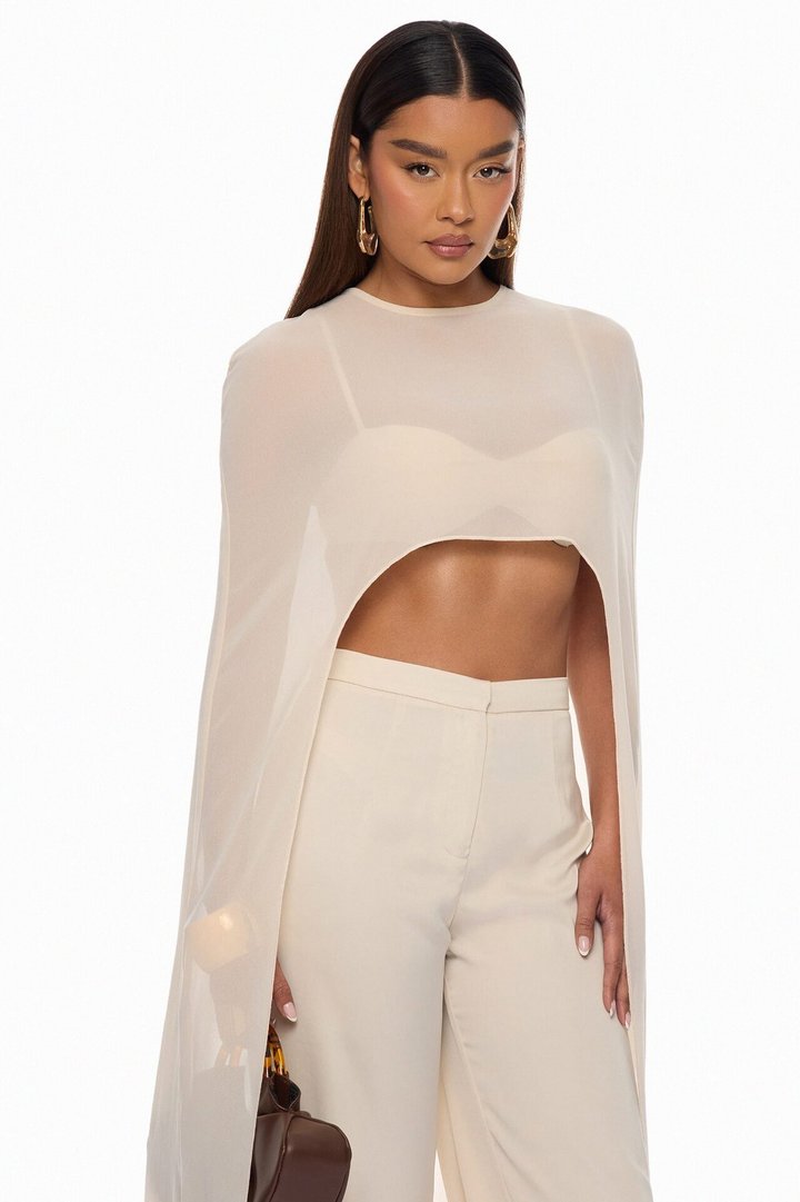 Alessandra Draped Pant Set - Natural