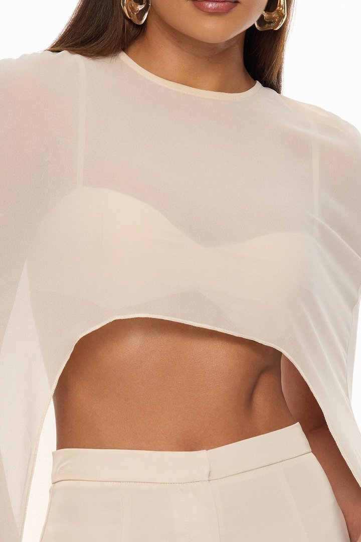 Alessandra Draped Pant Set - Natural
