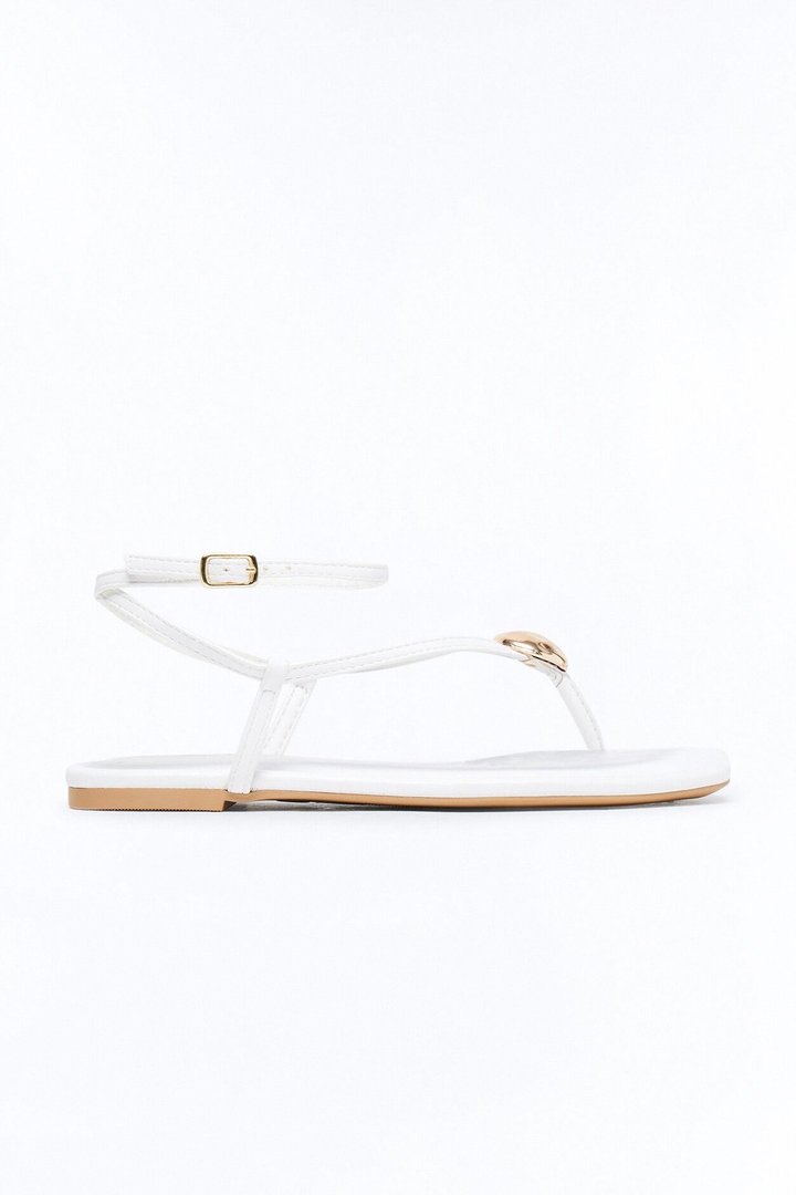 Amiah Ankle Strap Sandals - White