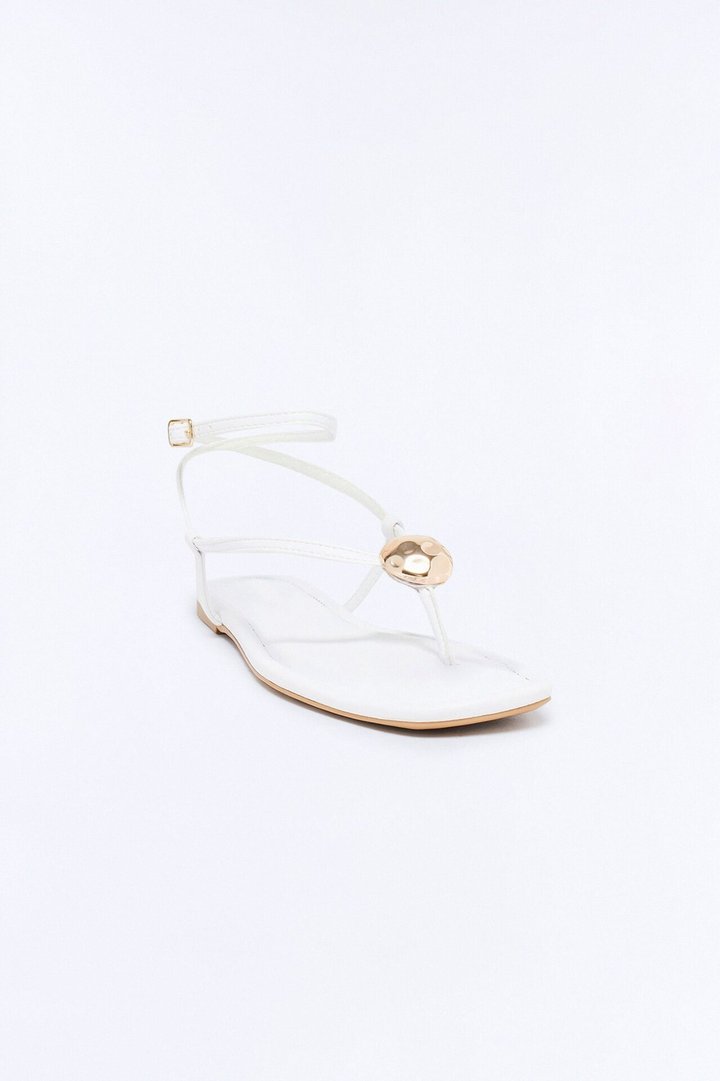 Amiah Ankle Strap Sandals - White