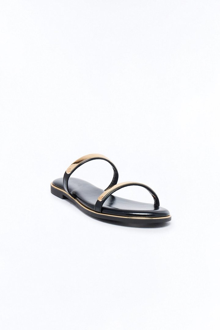 Keith Double Strap Sandals - Black