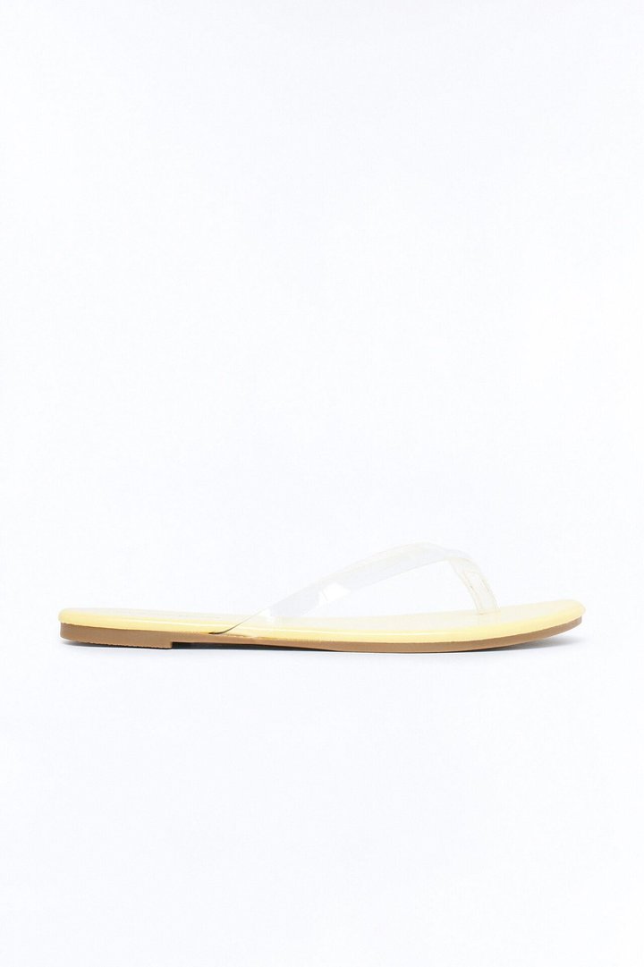 Papaya Clear Strap Flip Flops - Yellow