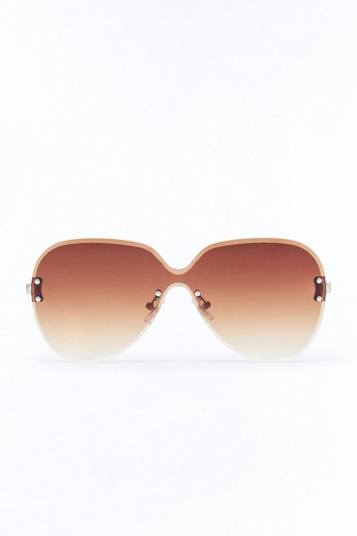 Hot Heart Breaker Sunglasses - Silver/Brown