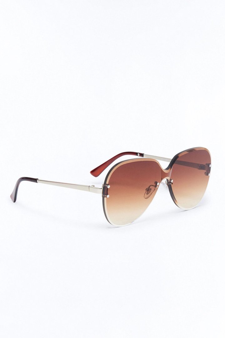 Hot Heart Breaker Sunglasses - Silver/Brown