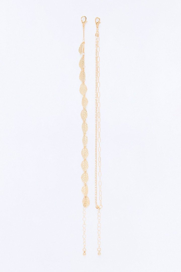 Coastal Breeze 2 Piece Anklet Set - Gold
