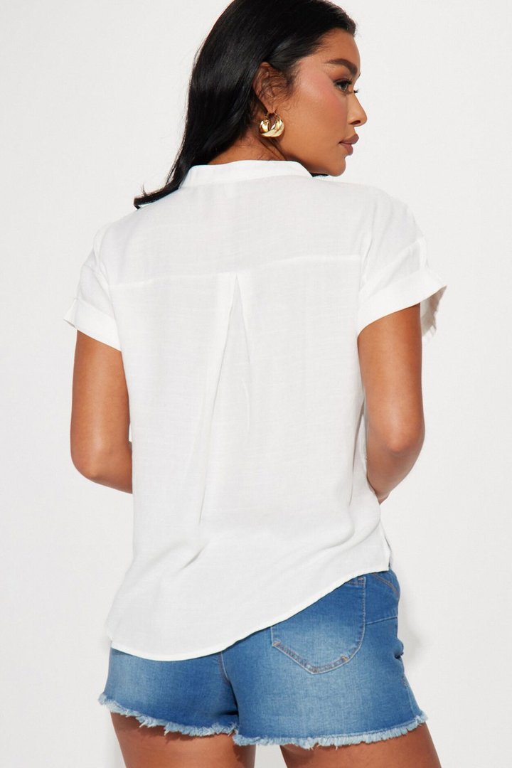 Always Carried Away Linen Top - Off White