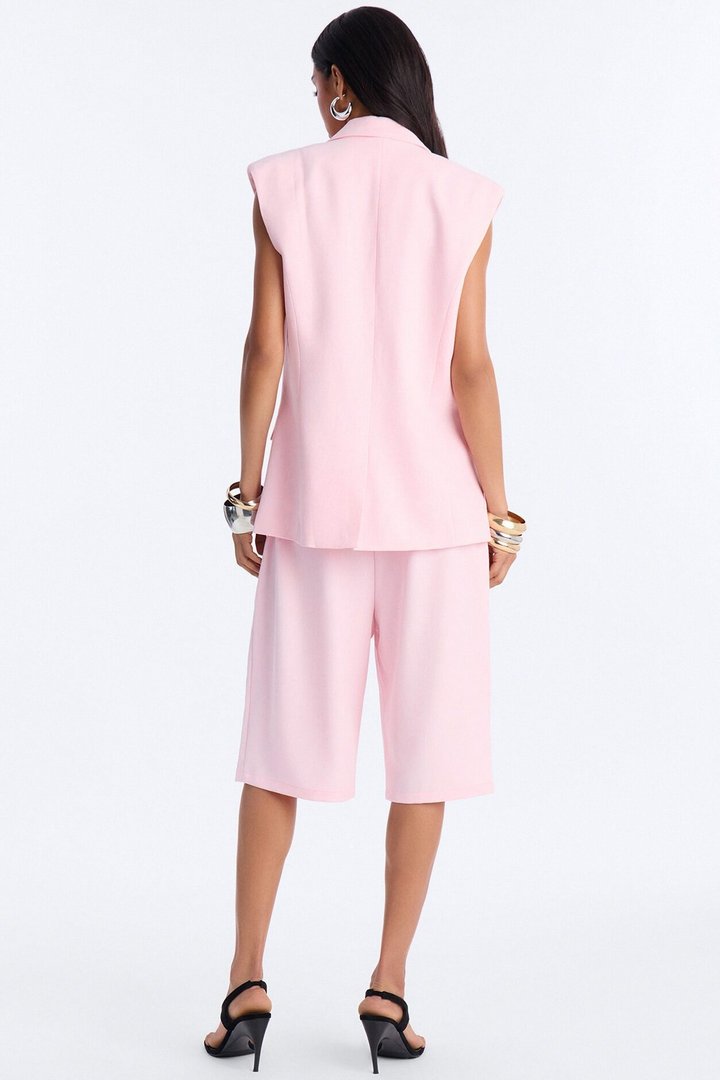 Paloma Linen Vest - Light Pink