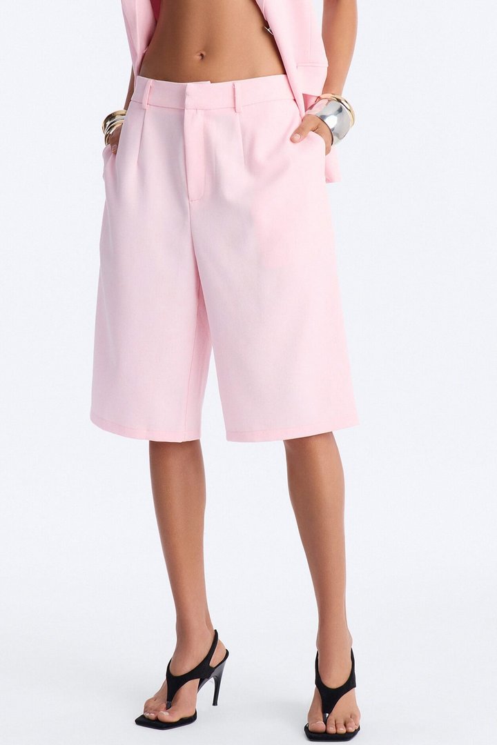 Paloma Linen Bermuda Short - Light Pink