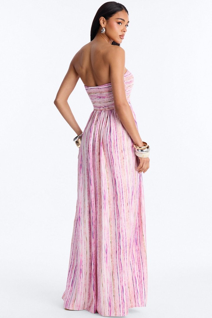 Kayla Smocked Extreme Wide Leg Jumpsuit - Pink