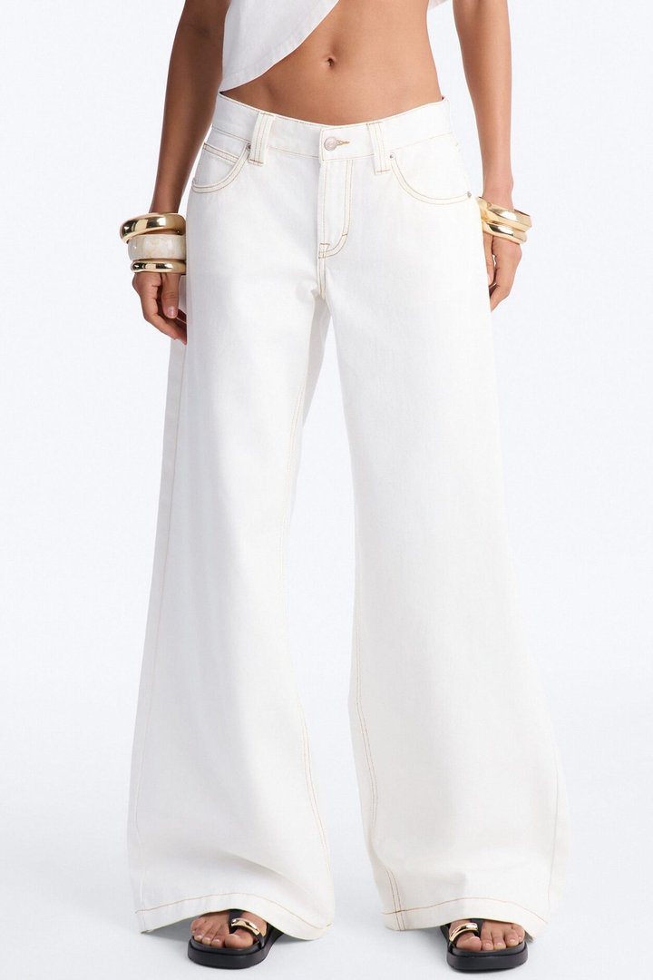 After Hours Low Rise Baggy Jeans - White