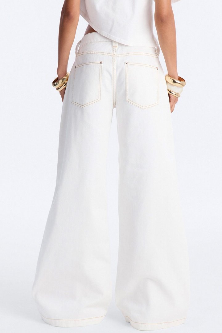 After Hours Low Rise Baggy Jeans - White