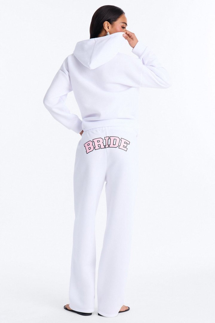 Bride Hoodie & Pant Set - White/Pink