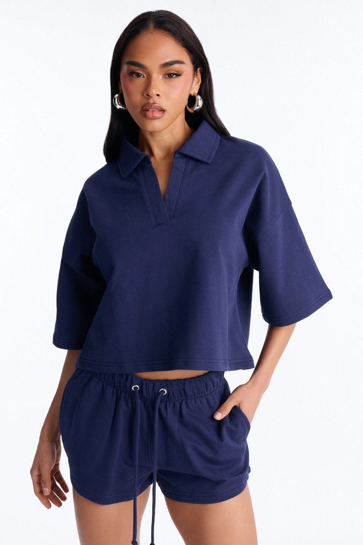 Weekend Moment Polo Short Set - Navy