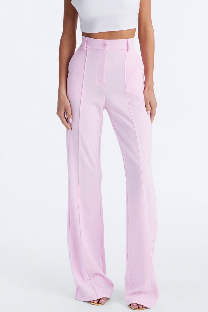 Heidi Wide Leg Trouser Pant - Light Pink