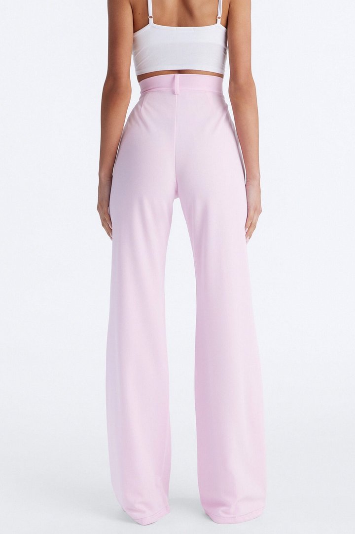 Heidi Wide Leg Trouser Pant - Light Pink