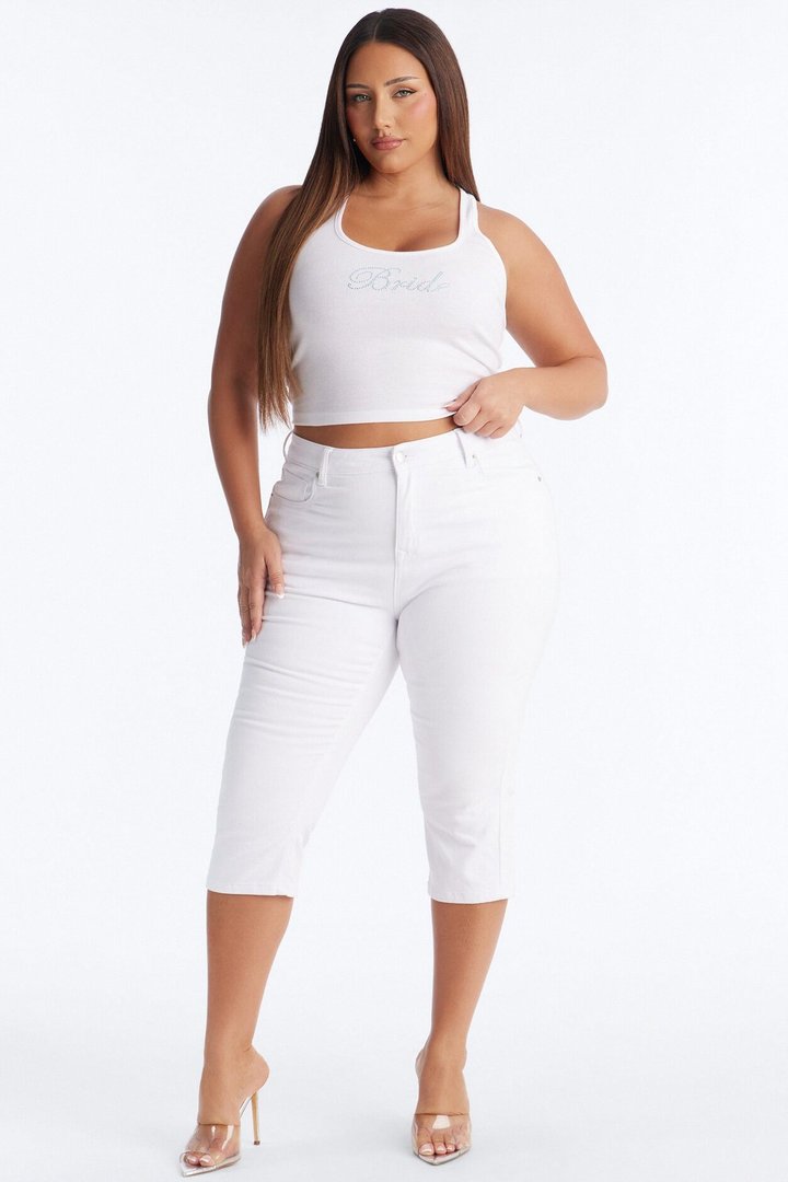 Bride To Be Rhinestone Tank Top - White