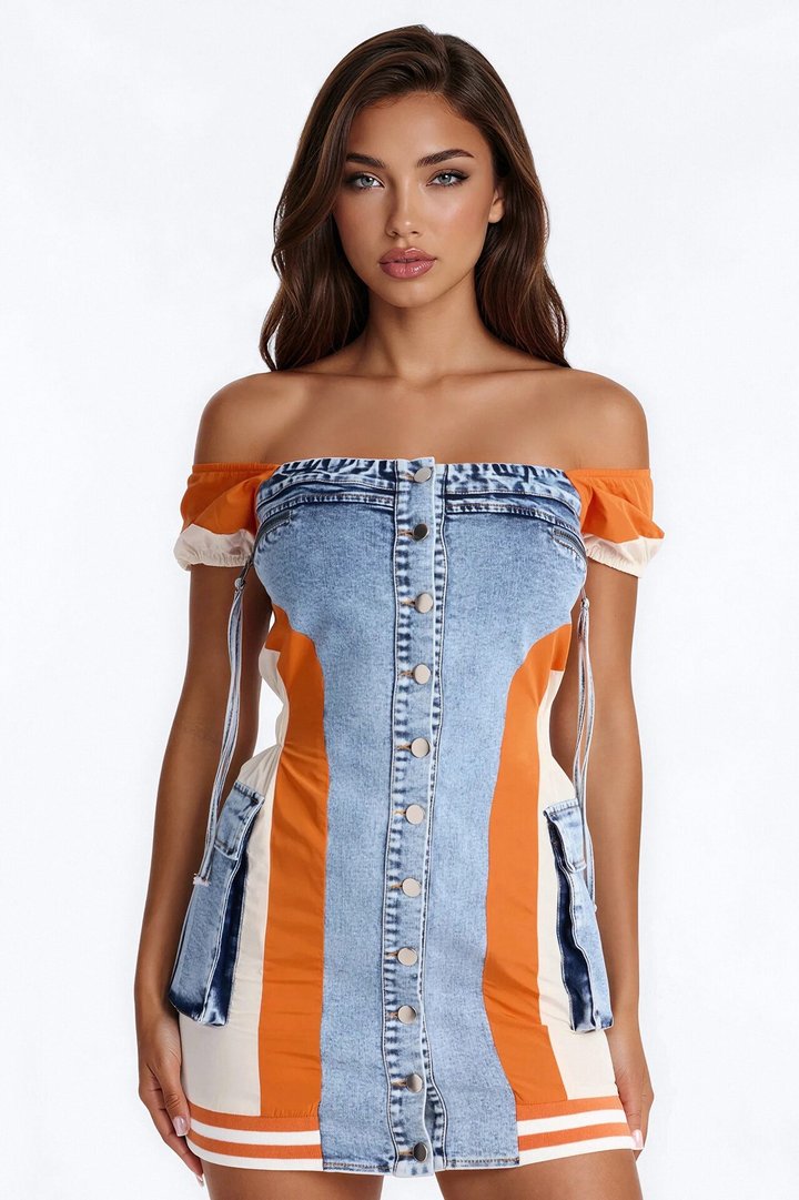 Iconic Sonic Denim Mini Dress - Denim