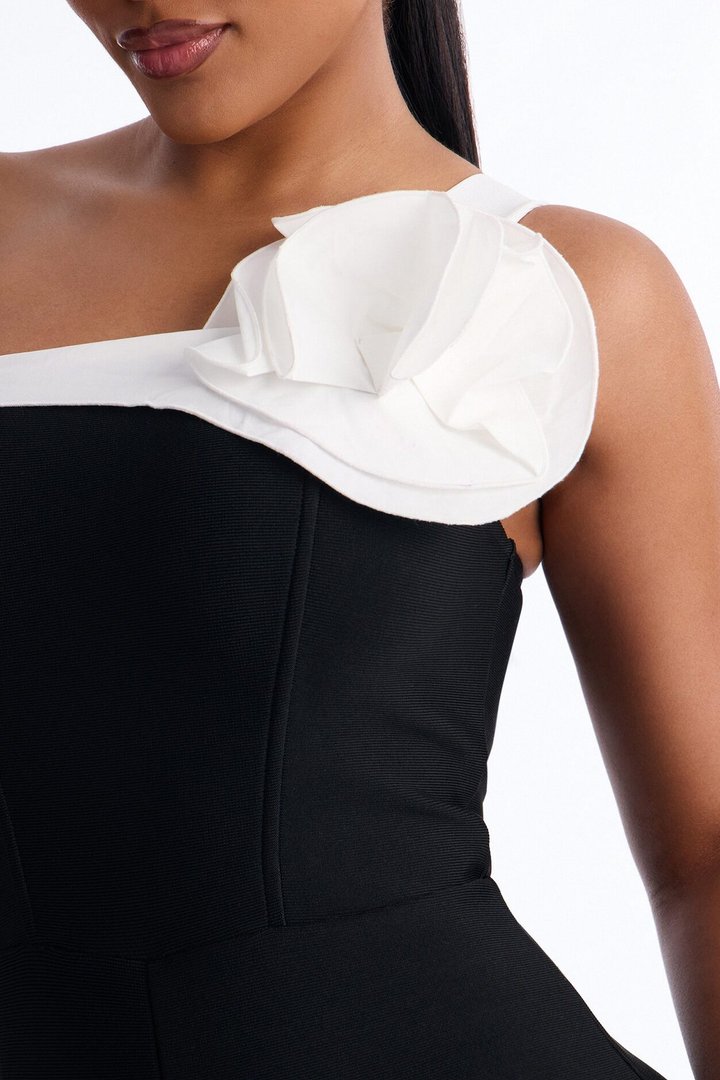 Fraya Bandage Flare Jumpsuit - Black