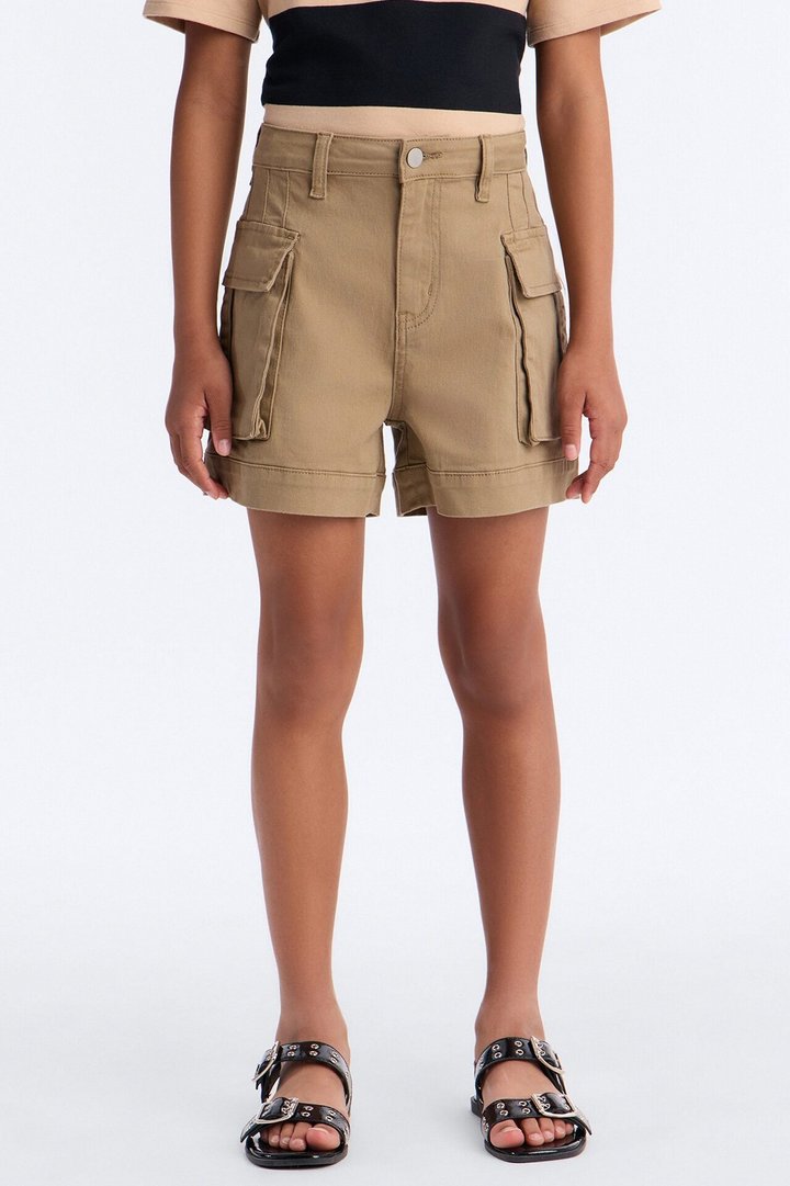 Mini On A Mission Cargo Shorts - Khaki