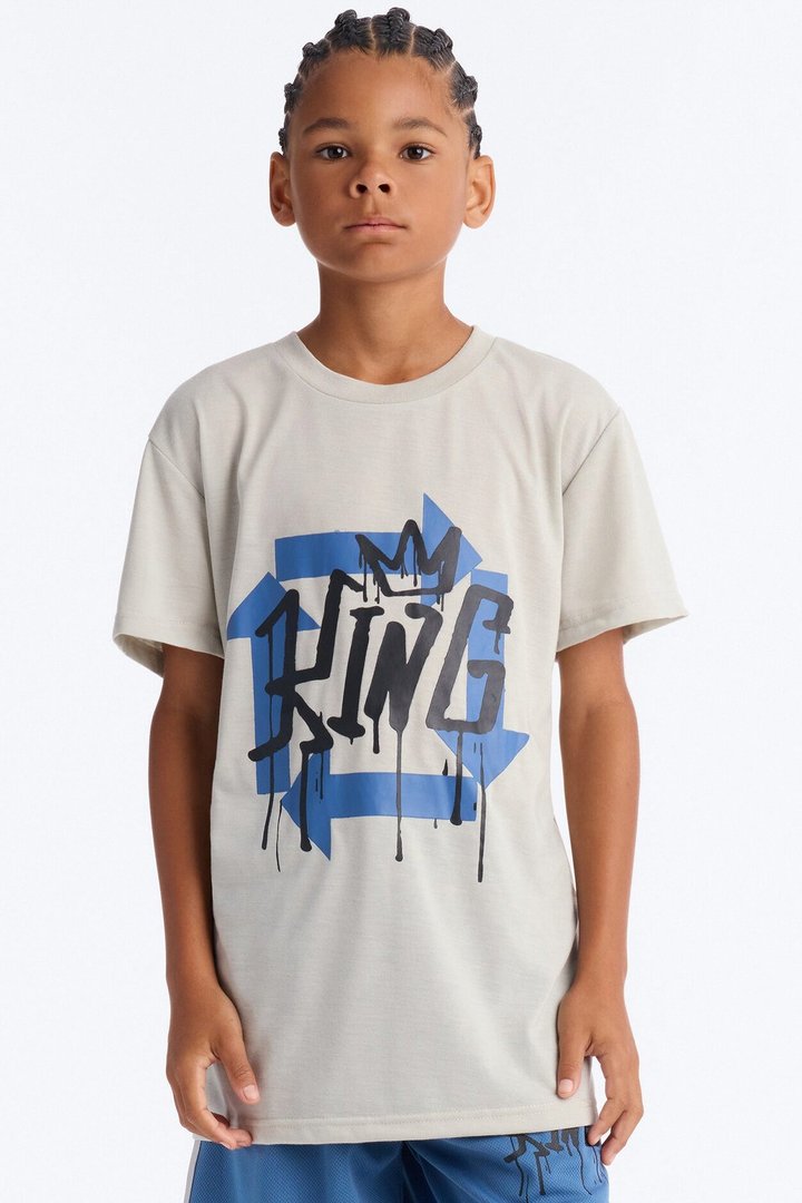 Mini King For Life Short Set - Grey/combo