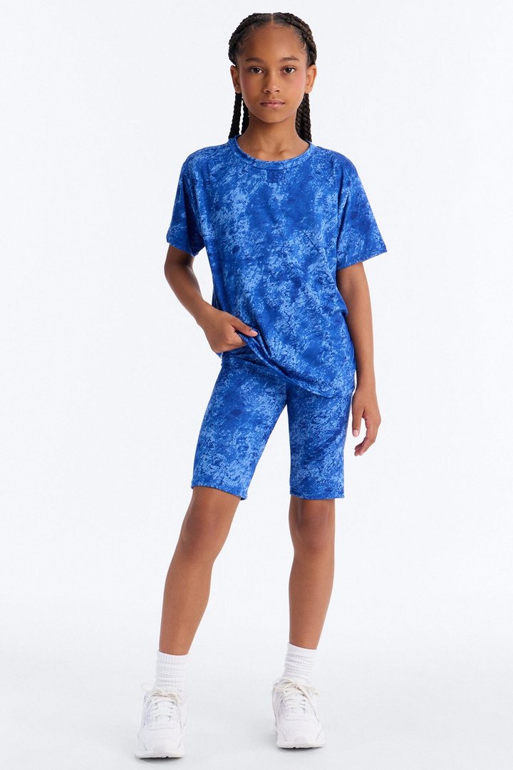 Mini Chelsea Biker Short Set - Royal