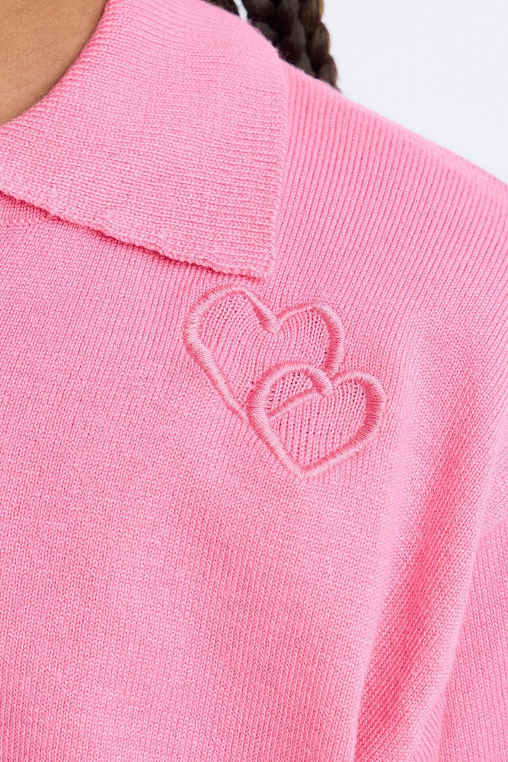 Mini Heartbeats In Harmony Pleated Mini Skirt Set - Pink