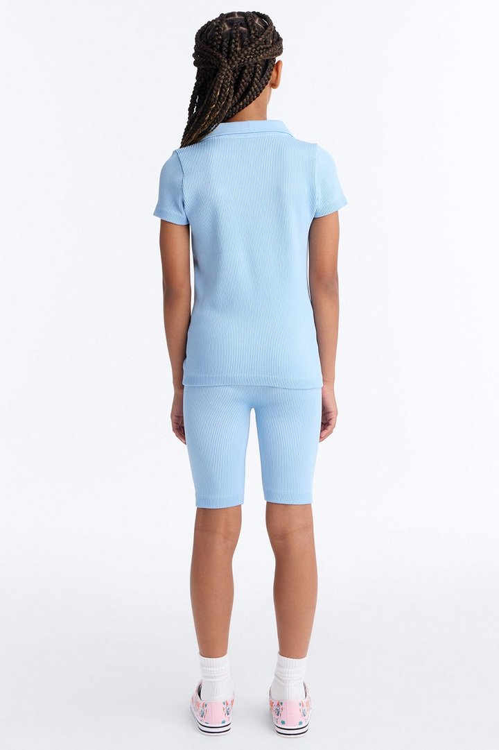 Mini Play That Song Again Bike Short Set - Light Blue