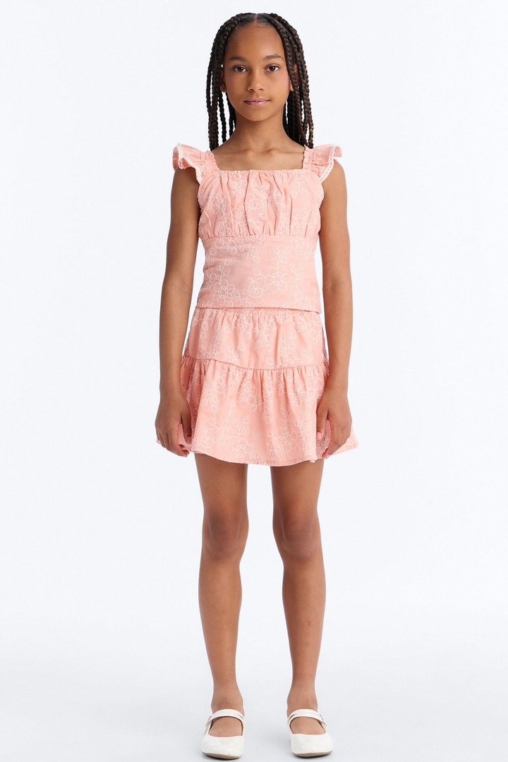 Mini Another Lovely Day Skirt Set - Peach