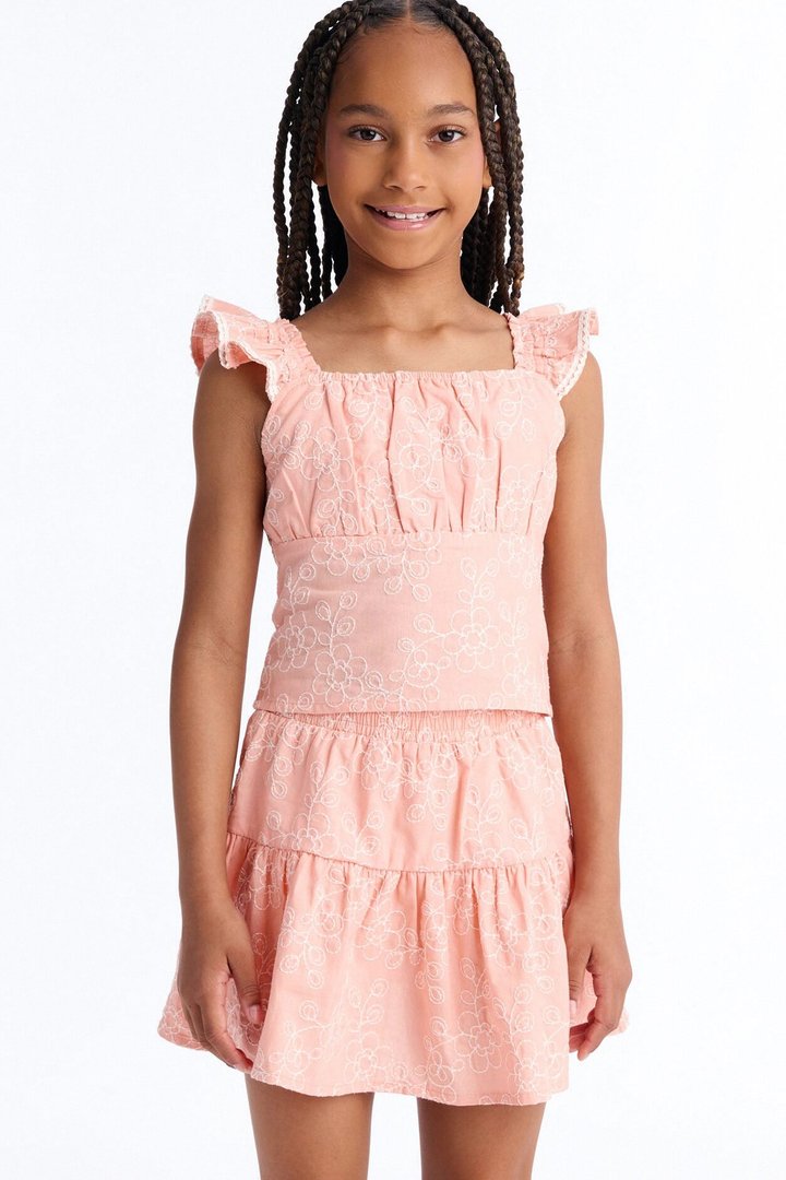 Mini Another Lovely Day Skirt Set - Peach
