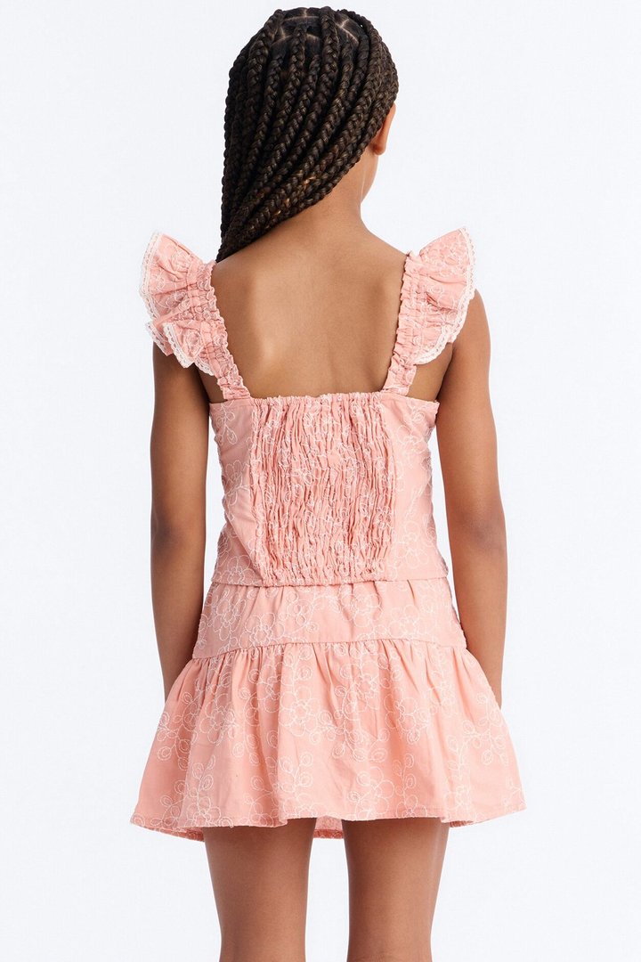 Mini Another Lovely Day Skirt Set - Peach