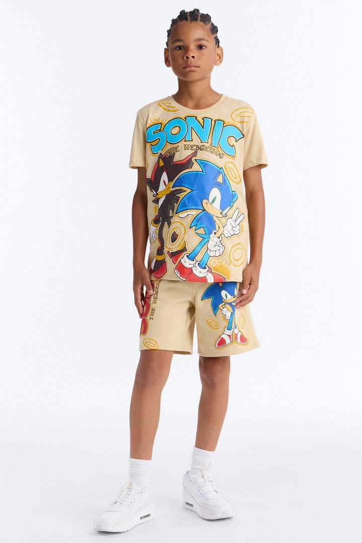Mini Sonic And Shadow Short Set - Sand