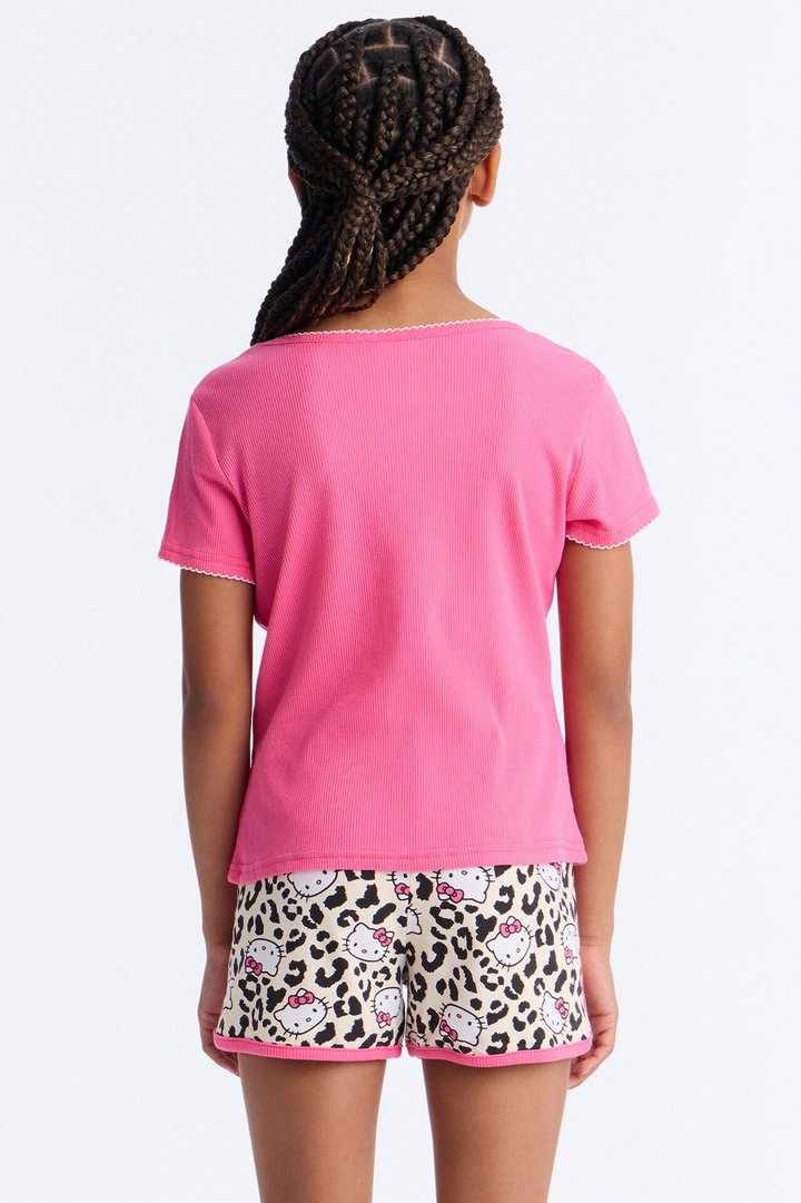 Mini Hello Kitty Shining Bright Short Set - Hot Pink/combo