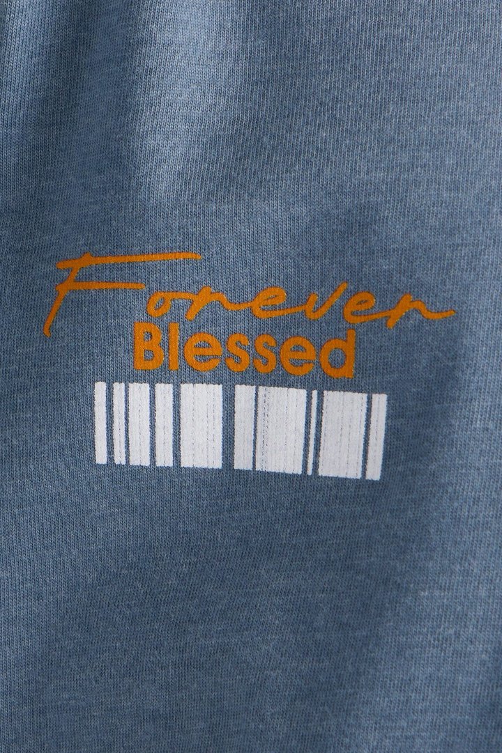 Mini Forever Blessed Short Sleeve Front/Back Tee - Blue