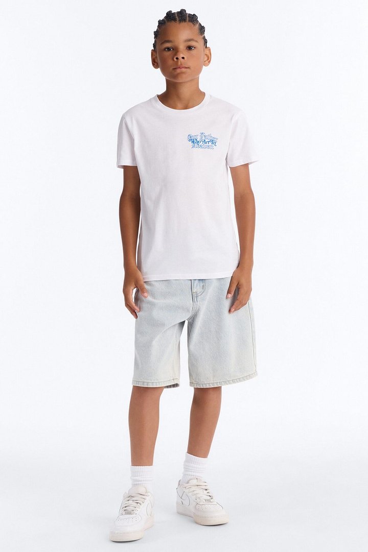Mini Our Father Front/Back Short Sleeve Tee - White