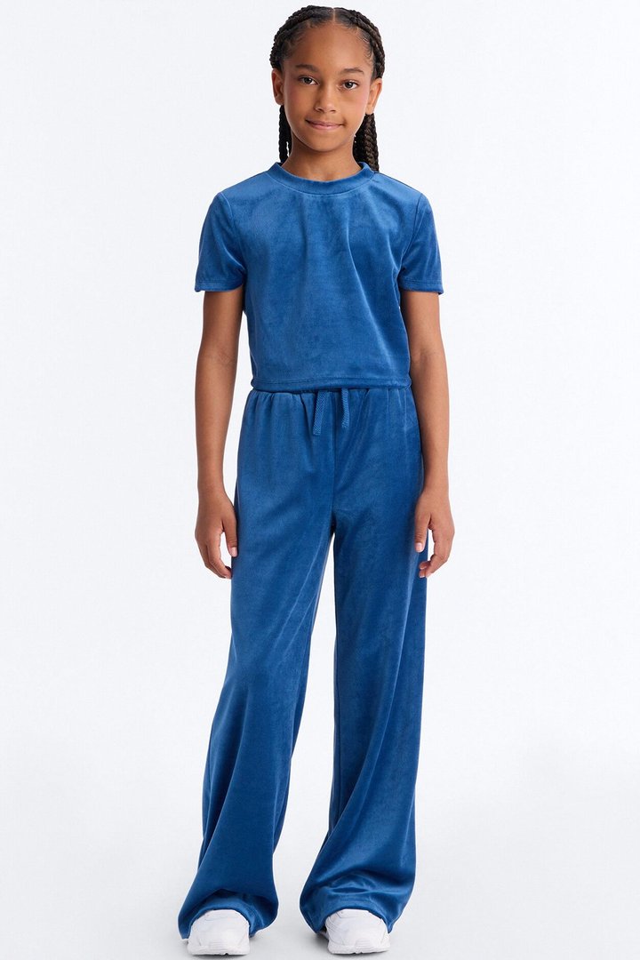 Mini OG Trendsetter Velour Baby Tee Set II - Navy