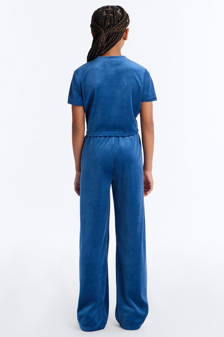Mini OG Trendsetter Velour Baby Tee Set II - Navy